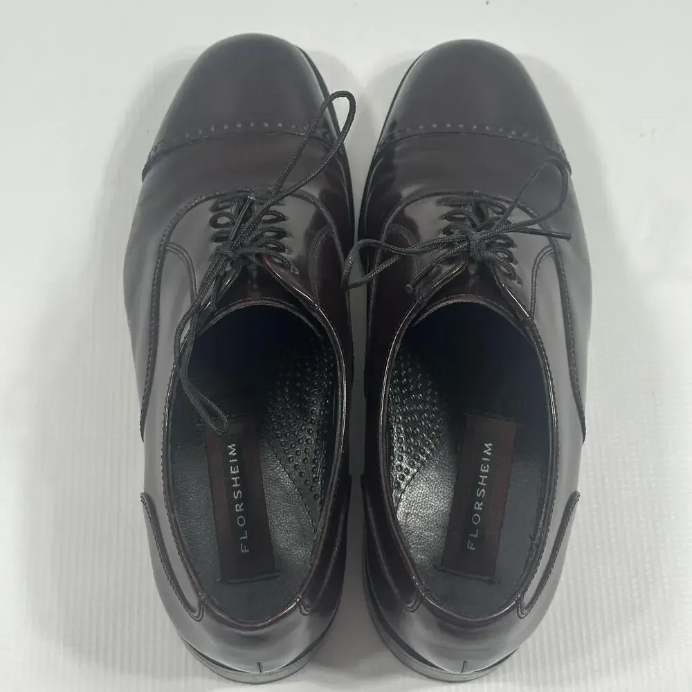 Florsheim Dress Shoes Mens Size 8 Burgundy Leather Cap Toe Oxford 17067-05
